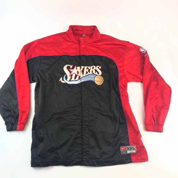 sixers warm up jacket nike
